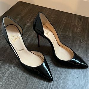 Christian Louboutin Iriza 100 patent black heels